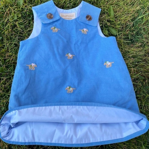 Beaufort Bonnet Jumper Dress Horse Embroidery 18-24 Months TBBC Girls Vintage - Picture 7 of 9
